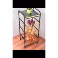 جا پیازی کشویی 3 طبقه مشکی طلایی