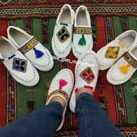 گیوه سنتی زیره puتزریقی رویه نخ پنبه کفی چرم سایز 37تا45