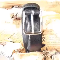 کمر بند تک روچرم گاوی فلوتر120 دو طرف چرم  یک طرف طرح فلوتر یک طرف  اشبالت گاوی طول 120 مشکی