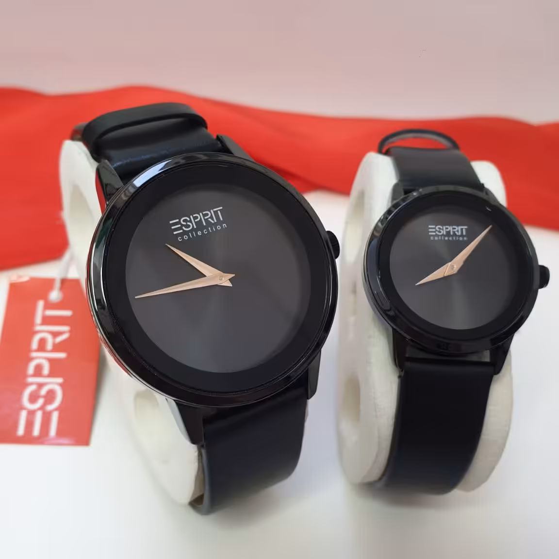 ساعت ست مردانه و زنانه اسپریت موتور اصلی ژاپن بند چرمی با گارانتی یکساله esprit 