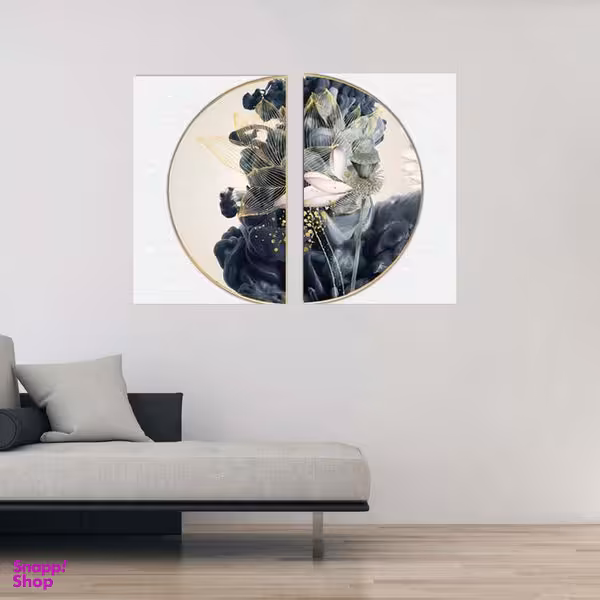 تابلو شاسی بکلیت طرح نقاشی مدرن ابر و باد مدل SH-1854 مجموعه 2 عددی