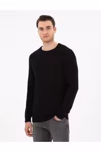 پلیور مشکی مردانه SLIM FIT YAKA اورجینال Pierre Cardin