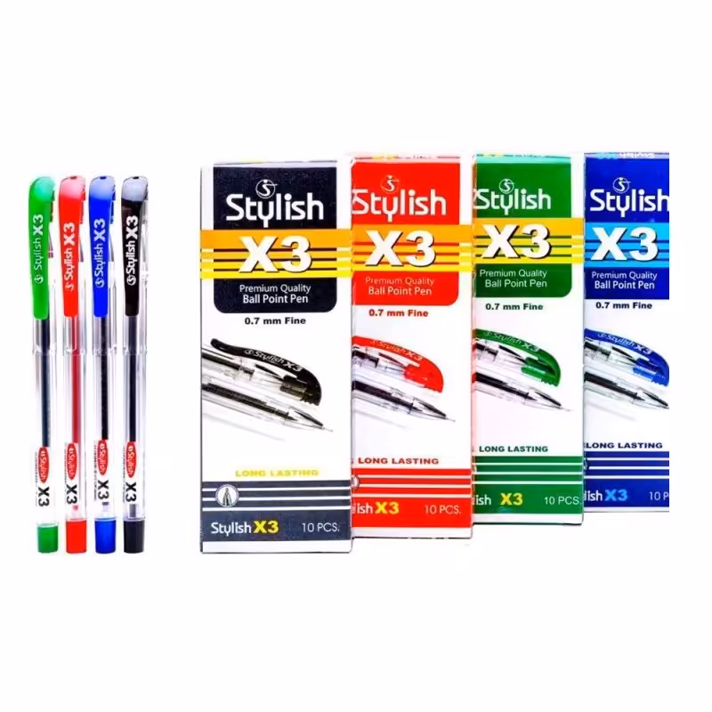 خودکارx3آبی مشکی قرمز وسبز فروشگاه آیسان