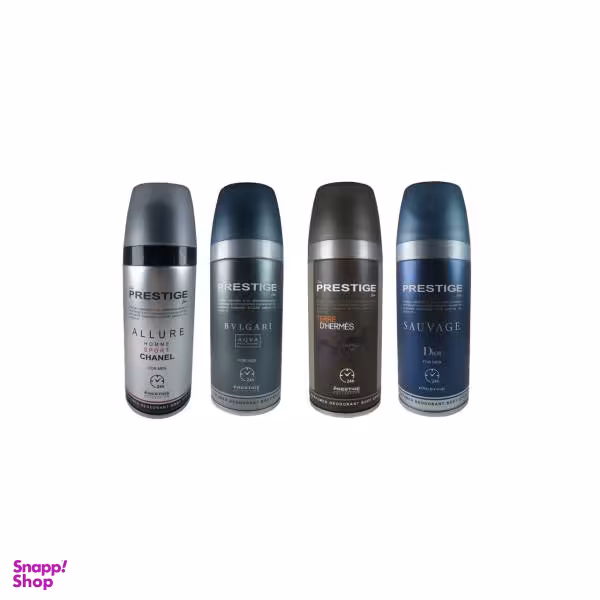 اسپری خوشبو کننده بدن پرستیژ (Prestige) مدل P4 حجم 150 میلی‌لیتر مجموعه 4 عددی