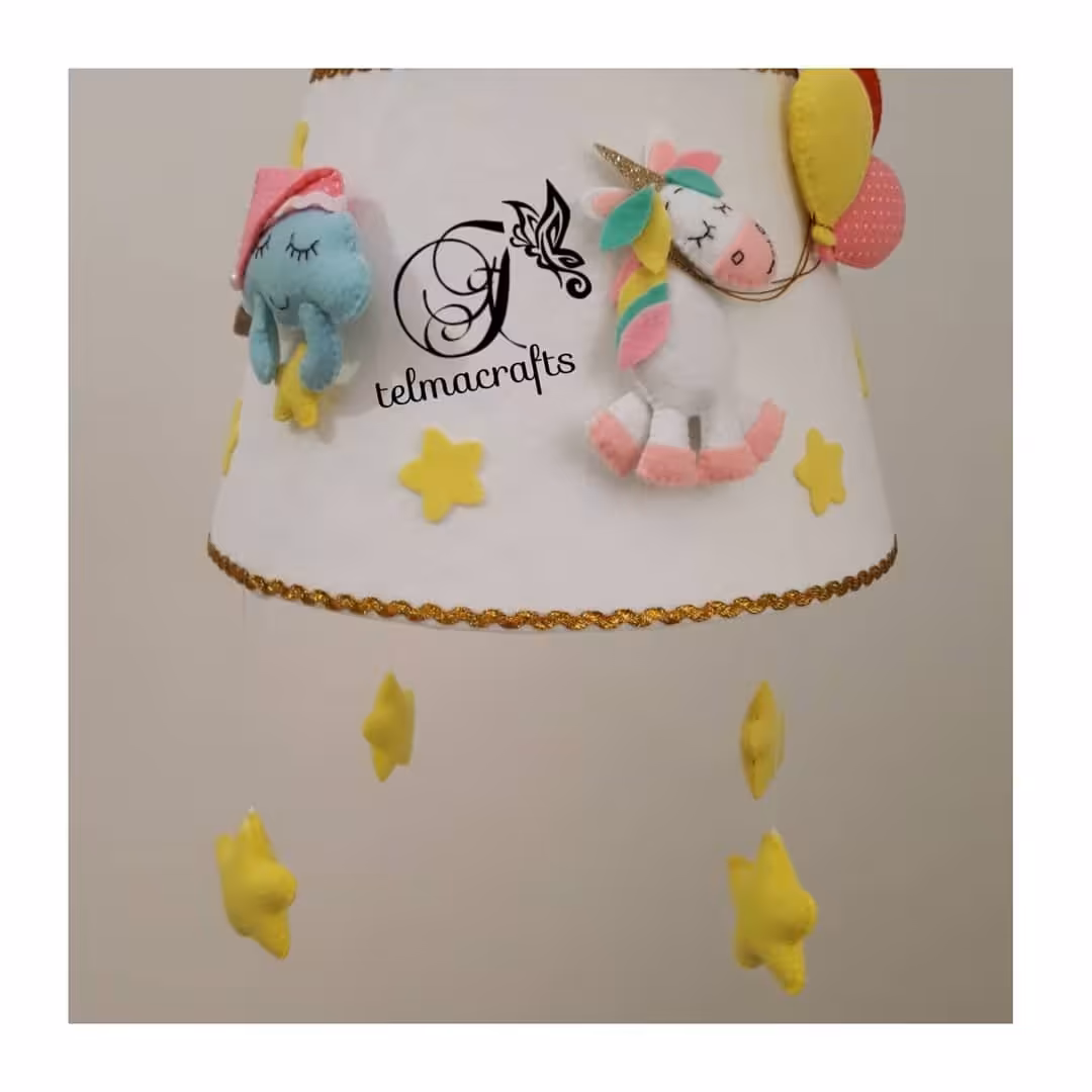 لوستر اتاق بچه طرح یونیکورن اسب تک شاخ دخترونه کودک