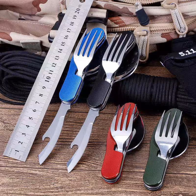 ست قاشق چنگال کارد دربازکن کوهنوردی و مسافرت