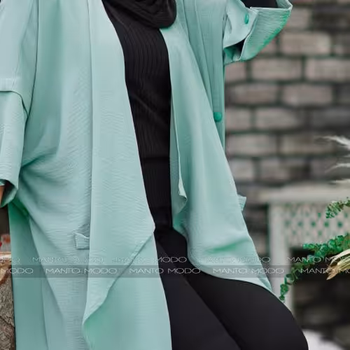 مانتو ابروبادی بغل دکمه