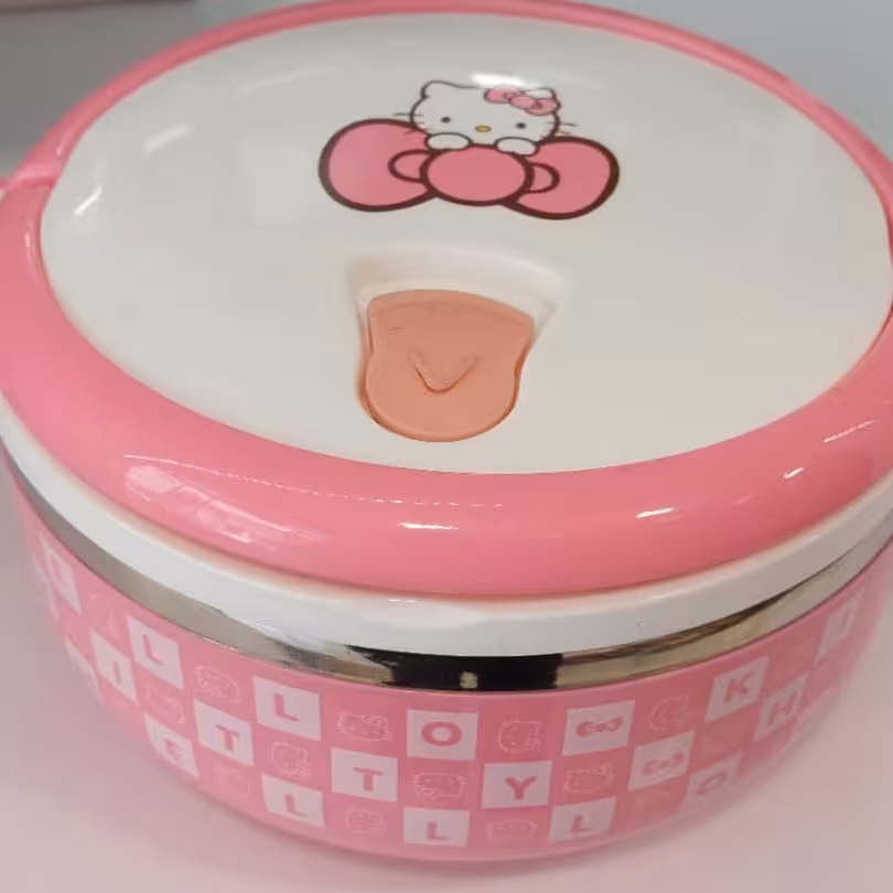 ظرف غذای کودک داخل استیل گرم نگهدارنده در چهار شخصیت مختلف