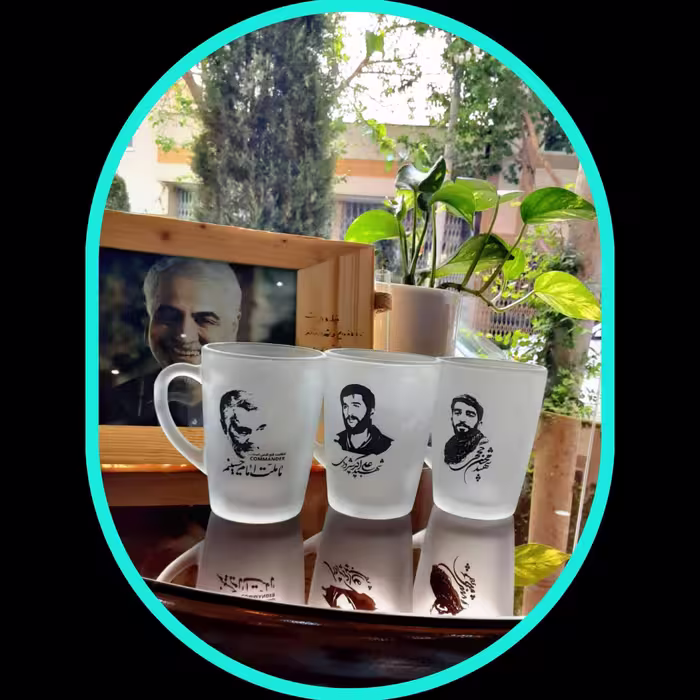 لیوان شیشه ای طرح تمثال شهدا