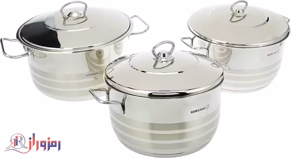 سرویس قابلمه 6 پارچه استیل کرکماز مدل 1887 (اصلی)