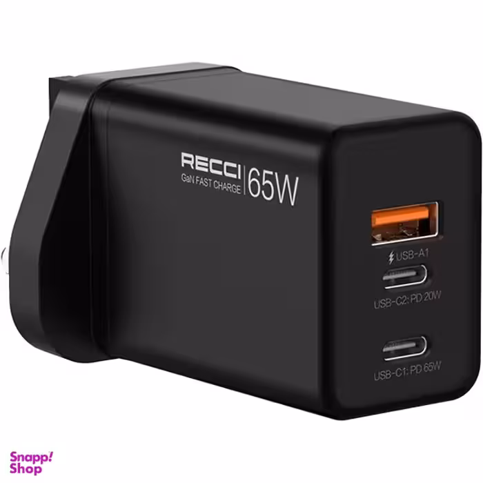 آداپتور 65 وات فست شارژ رسی QC3.0 مدل RECCI RC56U