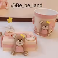 سطل و جادستمال کاغذی طرح خرسی 