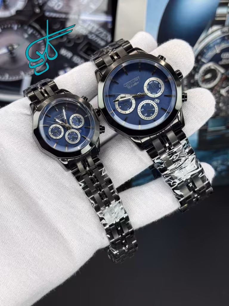 خرید ست ساعت مردانه و زنانه فلزی سیتیزن ولنتینو طرح کرنو موتور میوتا ژاپن شیشه تراش ضدآب دارای طرح های متنوع کد 2116841 - ردگل