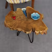 میز عسلی روستیک سنجد طرح برکه