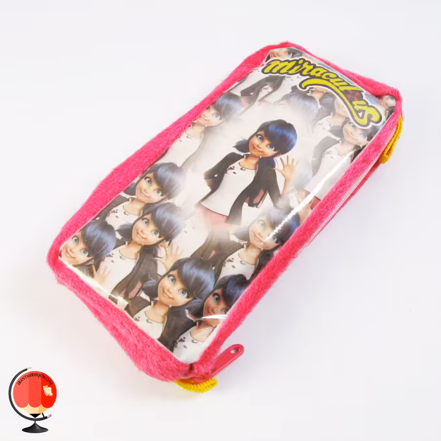 جامدادی دخترانه تک زیپ دختر کفشدوزکی صورتی