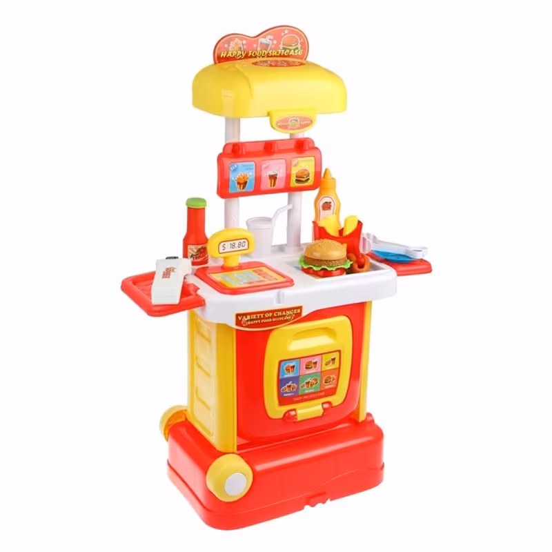 اسباب بازی همبرگر و فست فود چمدانی کد W803A