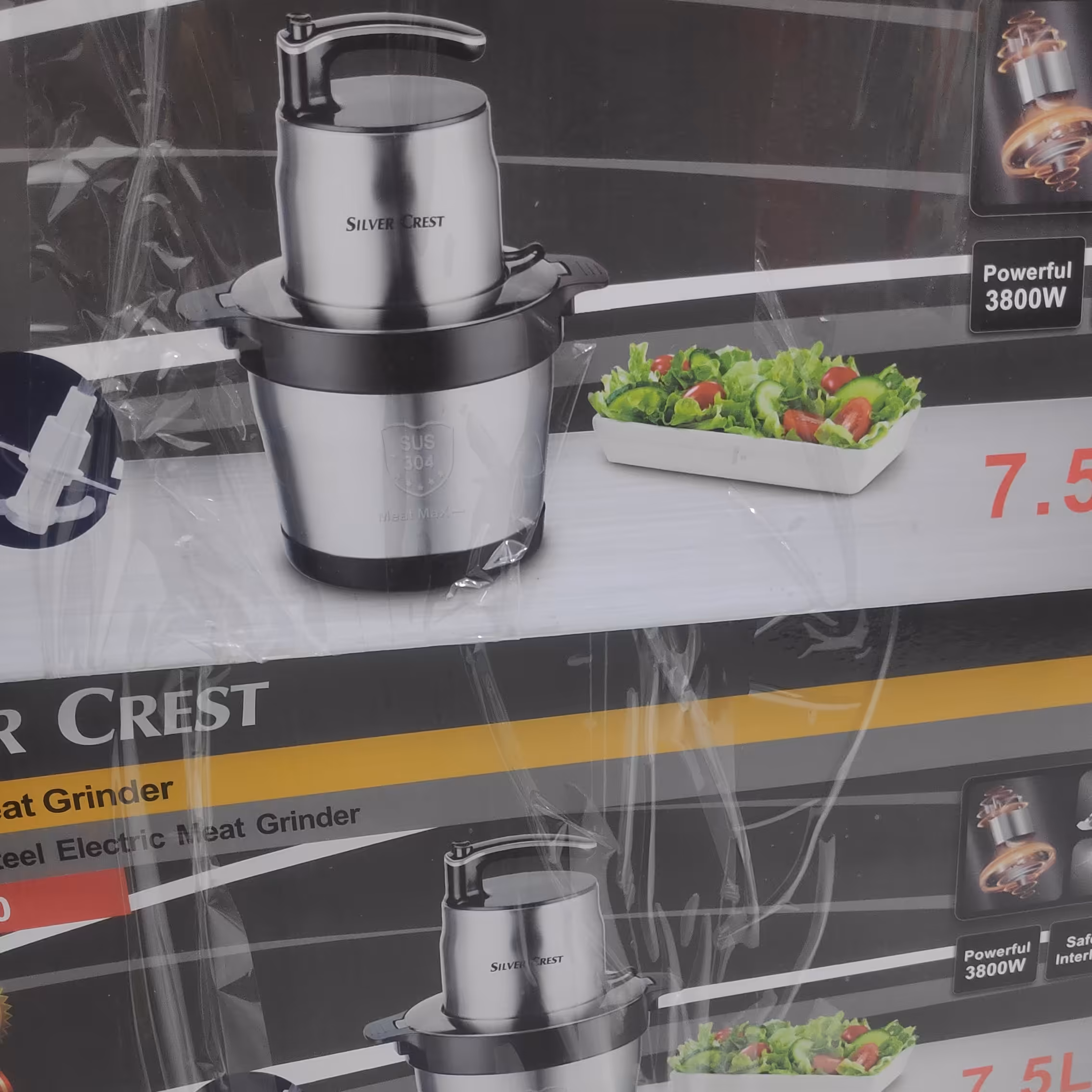 خردکن سیلور کرست کد SCS-750 دارای حجم 7.5 لیتر کاملا استیل
