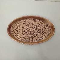 سینی مسی بیضی شکل طرحدار سایز 8 زنجان 