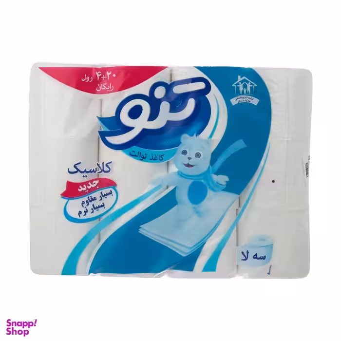 دستمال توالت تنو (Teno) مدل کلاسیک بسته 24 عددی