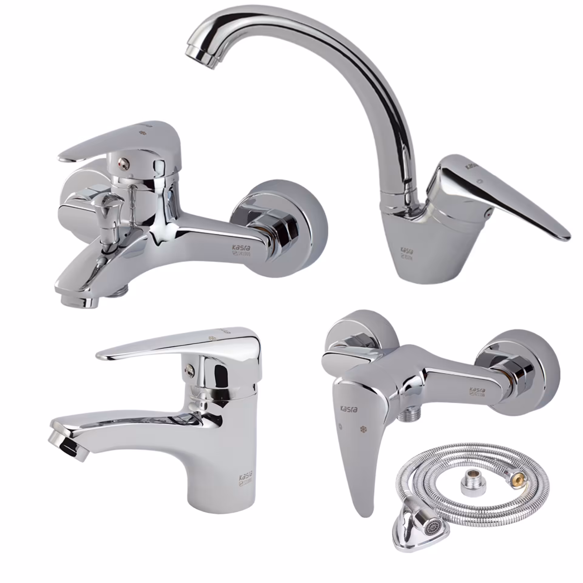 شیرآلات کسری ست 4 تیکه مدل کارون رنگ کروم