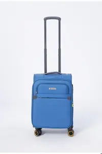 چمدان و ساک آبی مردانه 04PC6000 03 ترول 50 سانتی متر Pierre Cardin