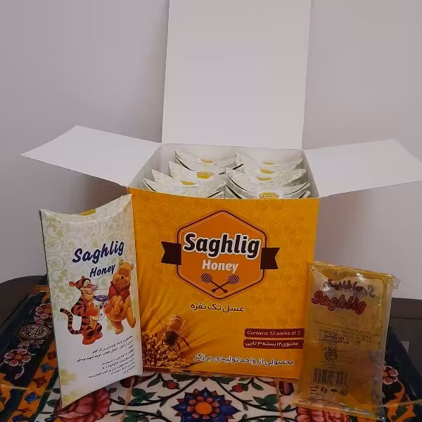 شهد عسل طبیعی تک نفره 30 گرمی پک 36 تایی