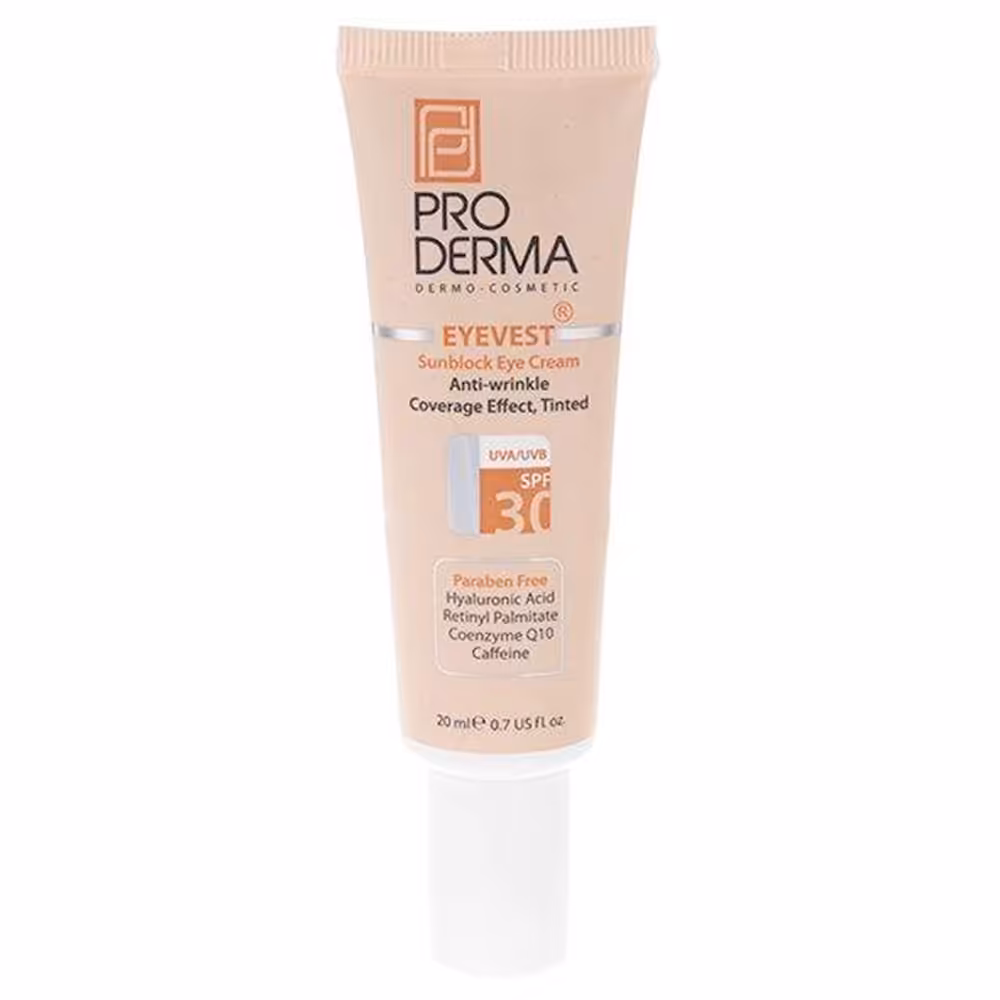 کرم ضد چروک دور چشم رنگی پرودرما Spf30 مدل Eyevest حجم 20 میل (62721)