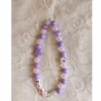 آویز گوشی رنگی رنگی رنگ بنفش بامزه مخصوص خوشگل کردن گوشی هاتون.پروانه اکسسوری