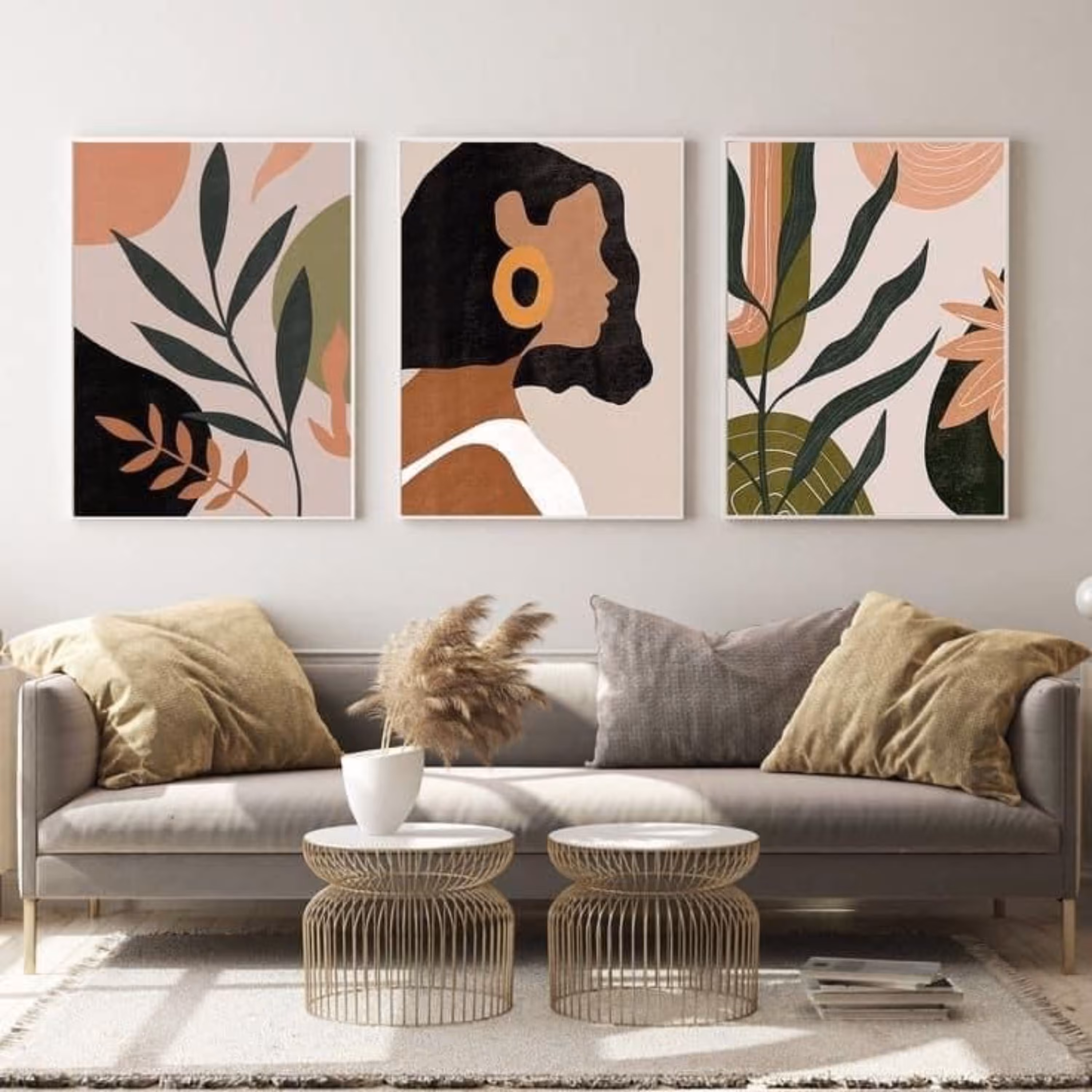 تابلو رنگ اکرلیک سه لته مینیمال در ابعاد 50 در 70 روی بوم معمولی قابل اجرای تکی