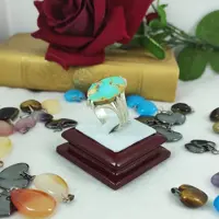 انگشتر نقره مردانه فیروزه نیشابور طبیعی سلین کالا  کد 11444494