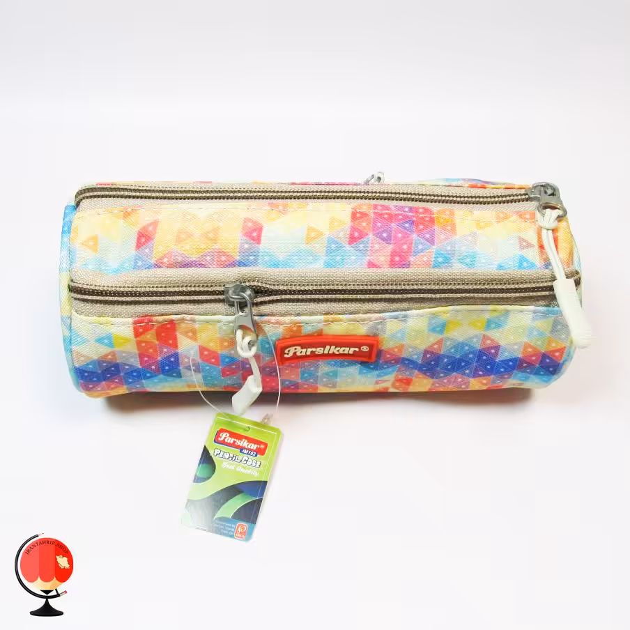 جامدادی استوانه سه زیپ طرح منشور پارسیکار