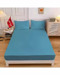 سرویس ملحفه و روبالشی دو نفره پنج تکه آبی نوپه هوم Nopehome طرح مینیمال کد A01