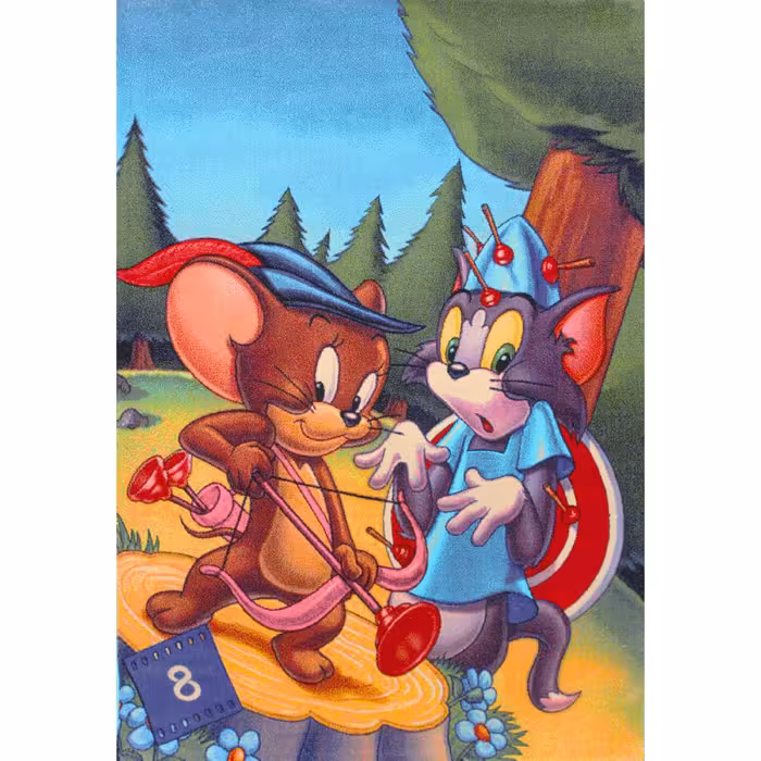 فرش ماشینی افرند طرح کودک مدل تام و جری کد 123 (چهار متری)