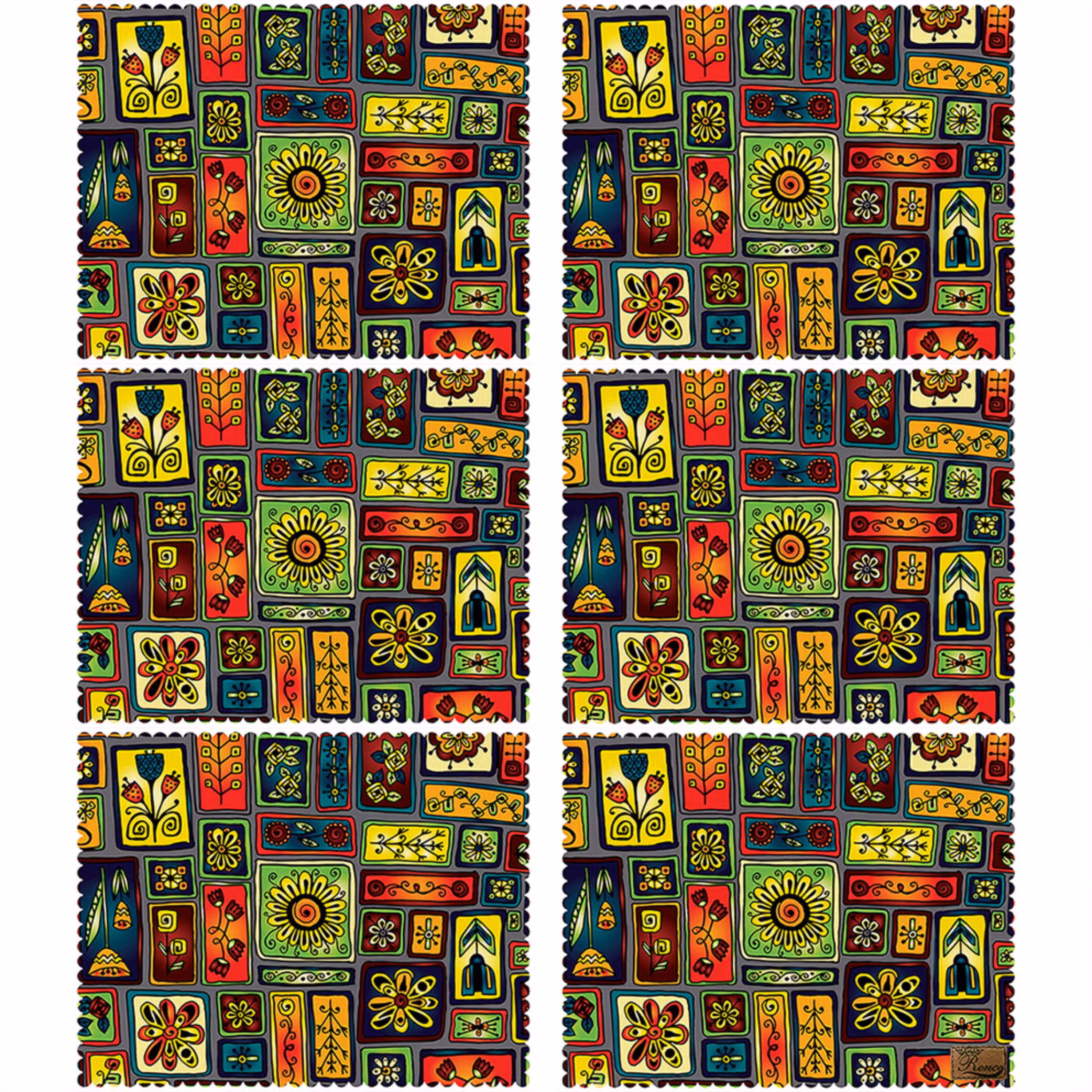 زیر بشقابی مستطیلی پارچه مخمل سایز 35 در 40 مدل U3-552 شرکت رنس