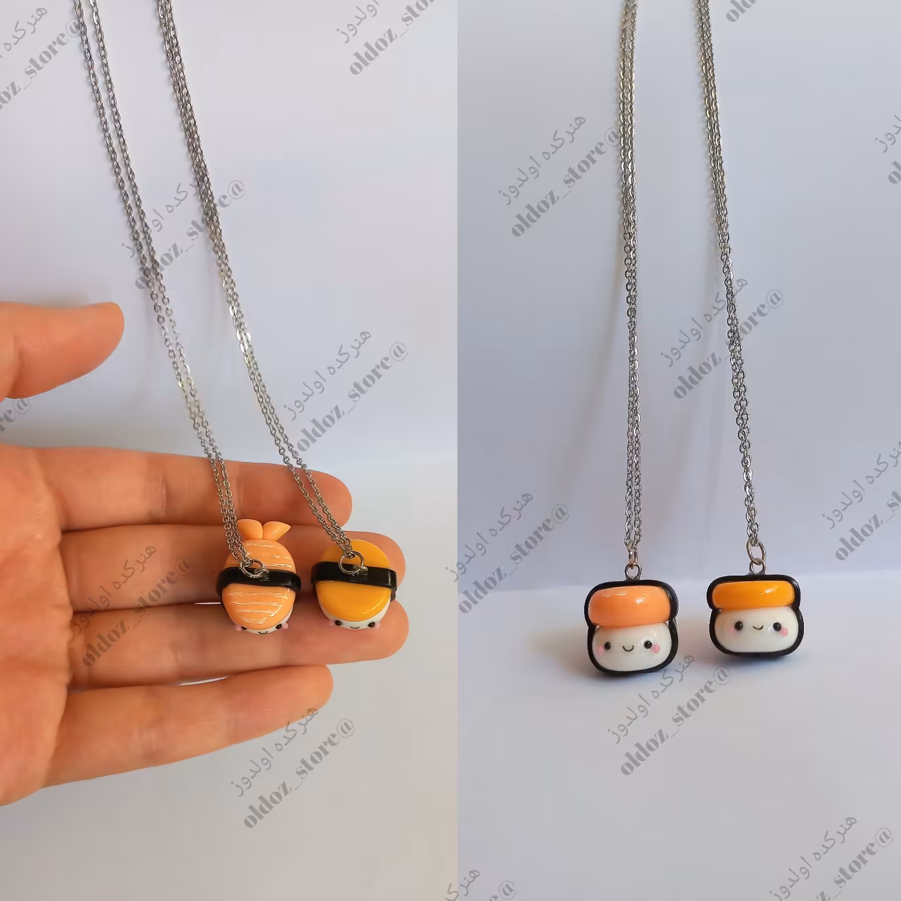 ست دوستی گردنبند سوشی ، ست دونفره، ست گردنبند دوستی، ست کاپلی، ست دوستی کیوت