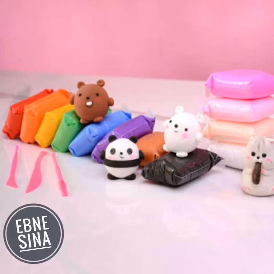 خمیر کلی 12 رنگ  ،خمیرکلی ابزار دار