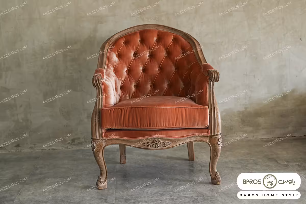 مبل تک نفره کلاسیک جدید مرجان کد 1