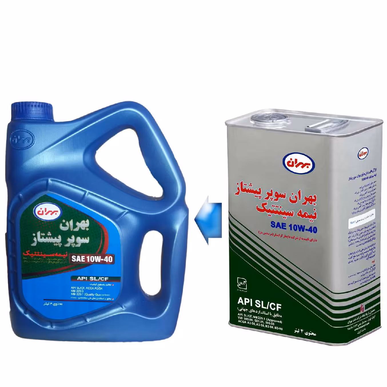 روغن موتور بهران سوپر پیشتاز 10w40 با حجم 4 لیتر