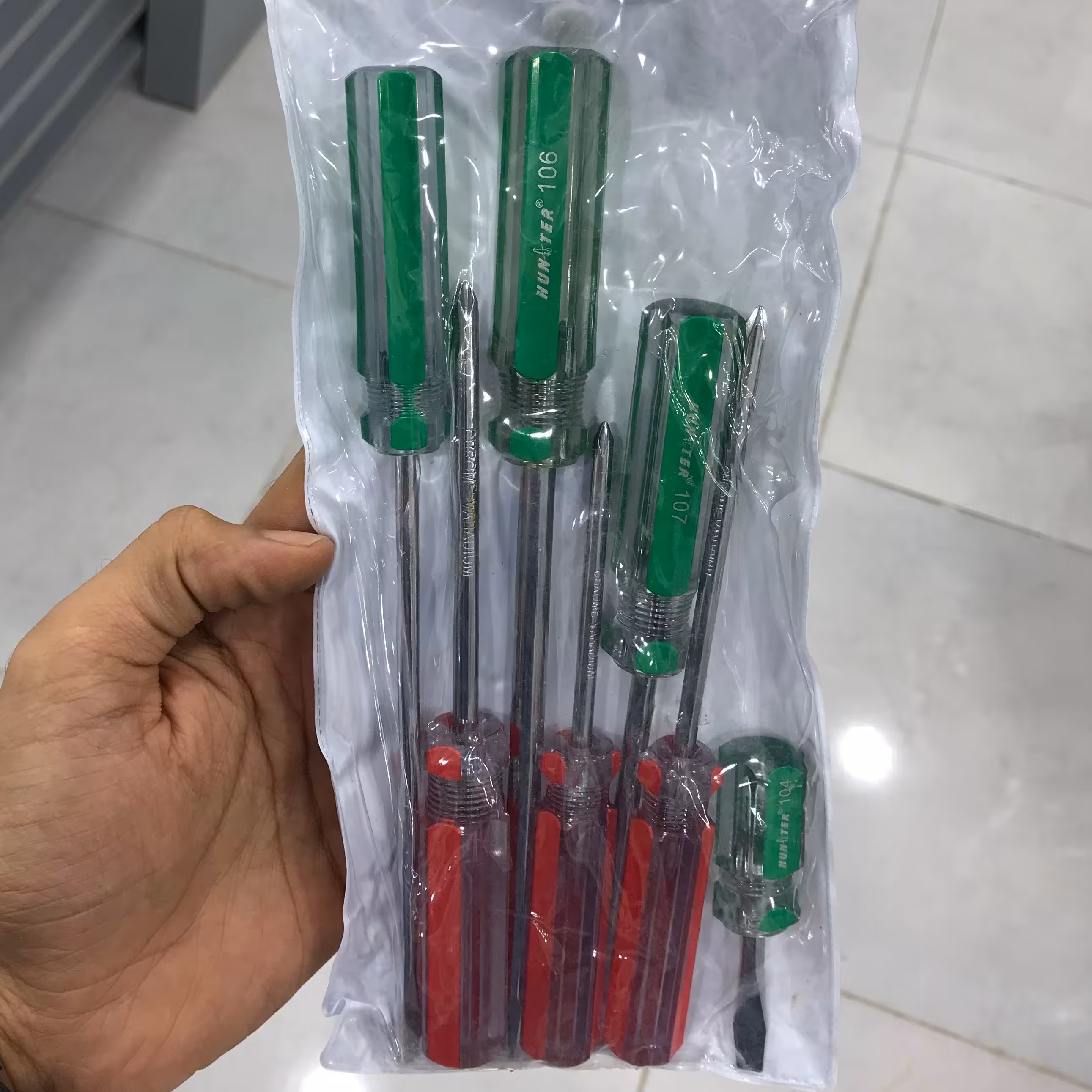 پیچ گوشتی دسته کریستالی هانتر ست 7 عددی 