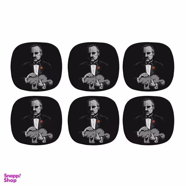 زیر لیوانی ترمه طراحان ایده مدل پدرخوانده کد CFP1213 بسته 6 عددی