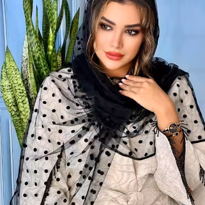 شال حریر شیشه ای دو رو مخمل