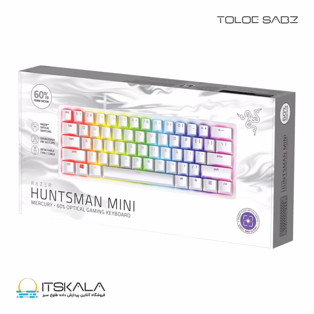 قیمت و خرید کیبوردمکانیکال ریزر RAZER HUNTSMAN MINI MERCURY RED | ITSKALA