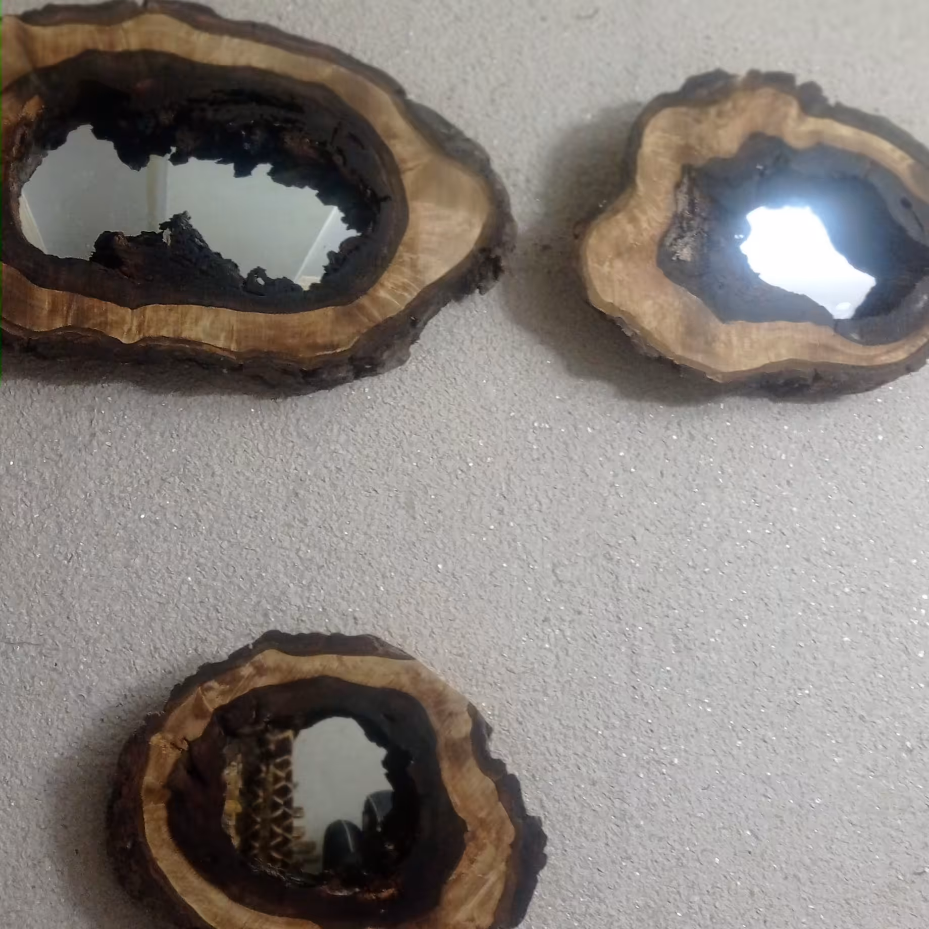 پک سه تایی آینه با قاب چوب گردو