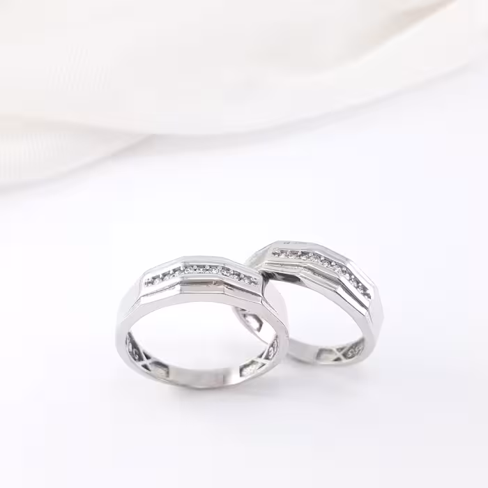 حلقه ست نقره عیار 925 ابکاری طلاسفید