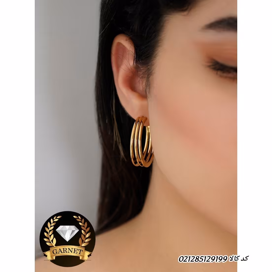 بدلیجات گوشواره استیل حلقه ای رنگ ثابت طلایی کدکالا 021285129199