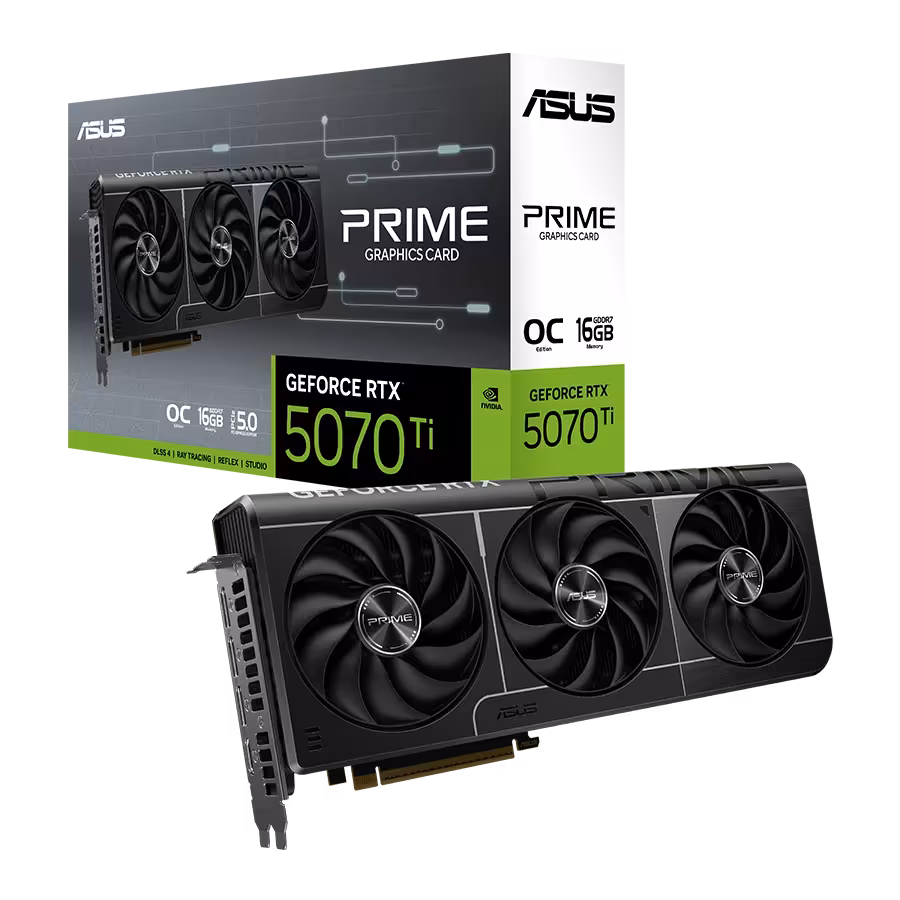 کارت گرافیک ایسوس Prime RTX 5070 Ti 16GB OC | فروشگاه گیمینگ تکاف