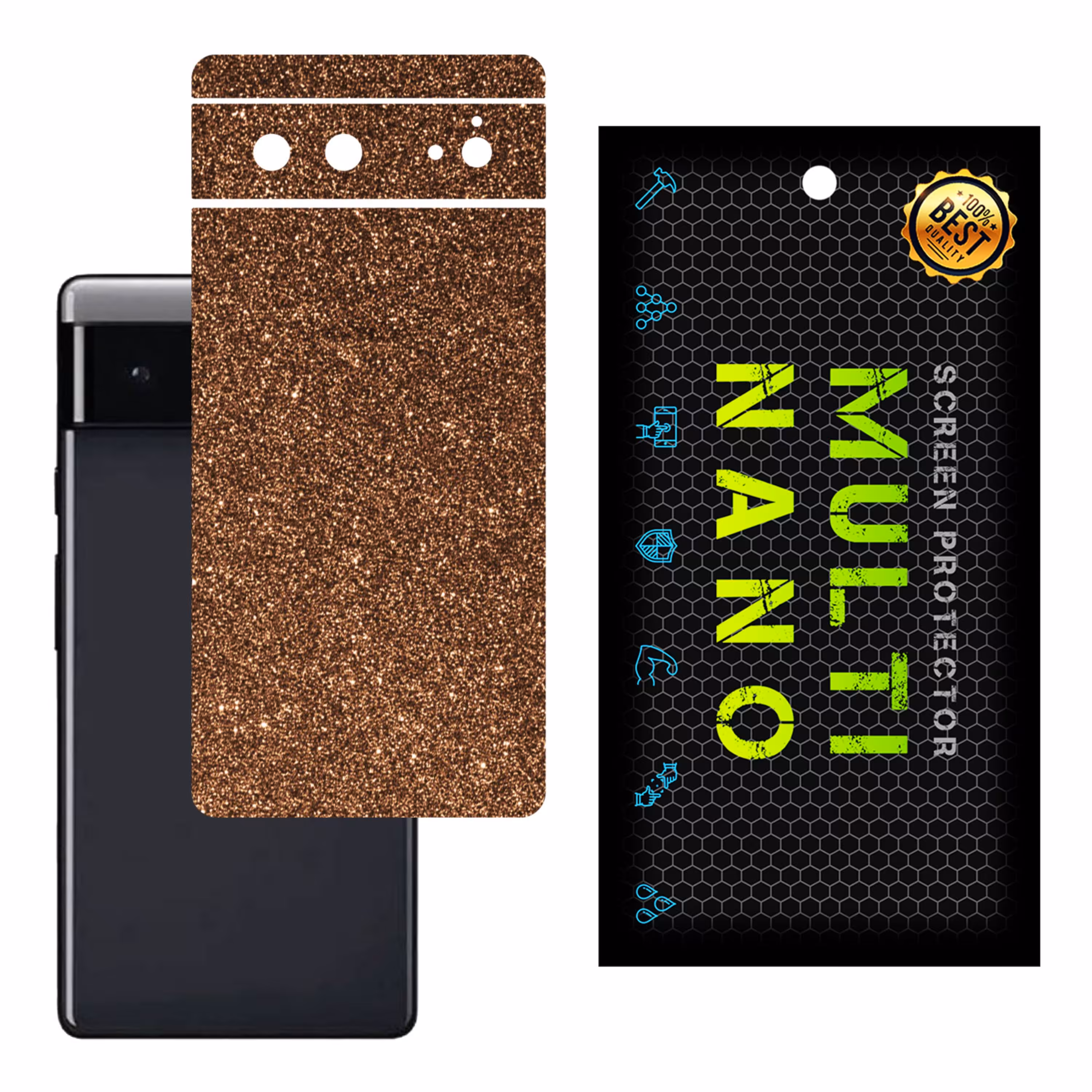 برچسب پوششی MultiNano مدل X-G1F-Bronze برای پشت موبایل گوگل Pixel 6