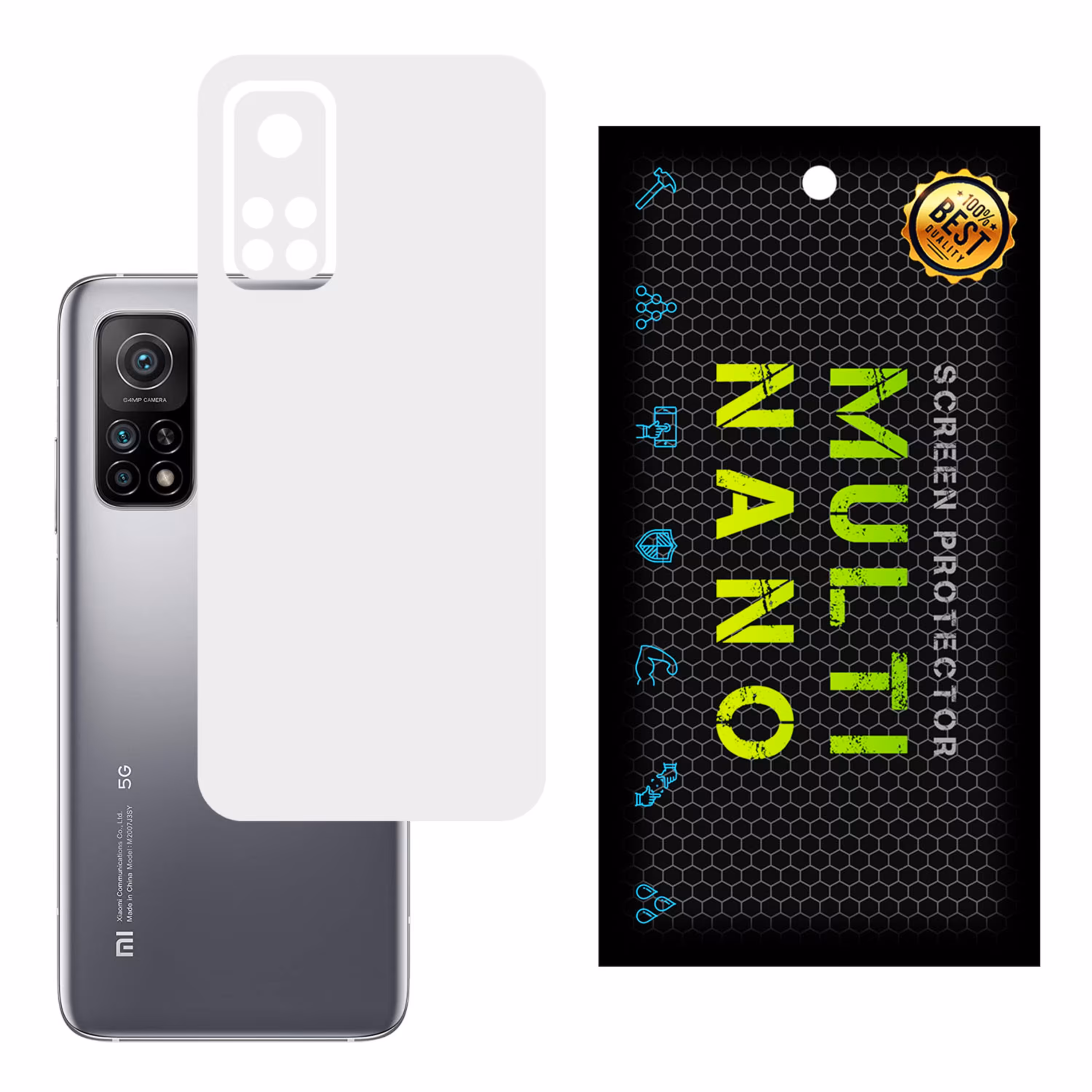 برچسب پوششی MultiNano مدل X-F1M- White برای پشت موبایل شیامی Mi 10T 
