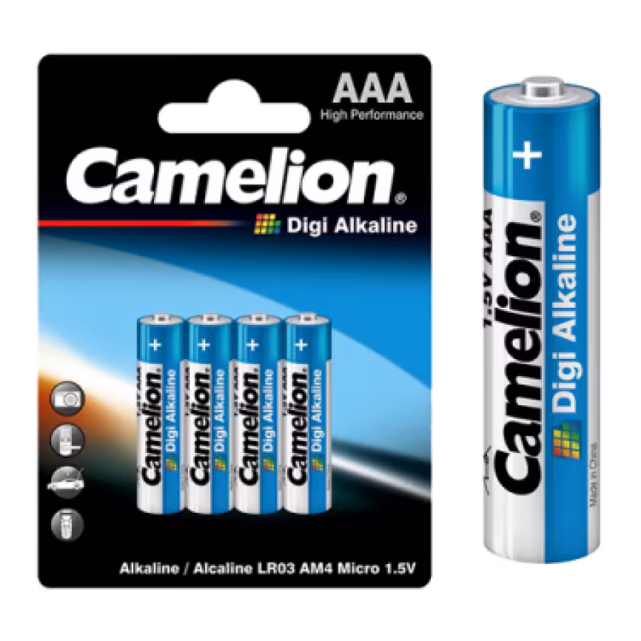 باتری نیم قلمی دی جی آلکالاین کملیون (LR03-BP4DG (3 1