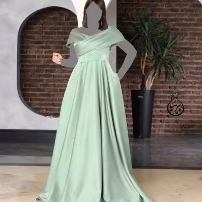 پیراهن مهمانی زنانه ساتن آمریکایی مدل الیزه